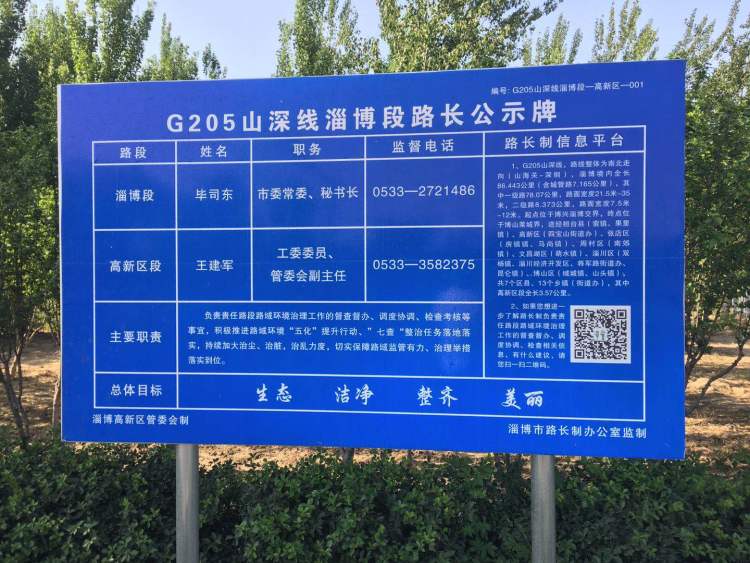 淄博高新区第一批路长公示牌亮相